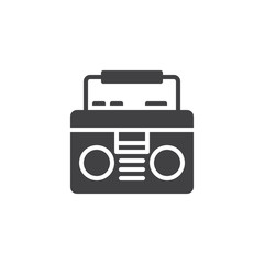Boombox vector icon. filled flat sign for mobile concept and web design. cassette player simple solid icon. Symbol, logo illustration. Pixel perfect vector graphics