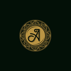 geometric monogram floral line art logo template vector illustration.cdr