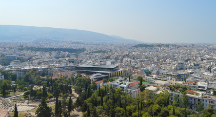 City view from Acropolis in Athens, Greece on June 16, 2017. 