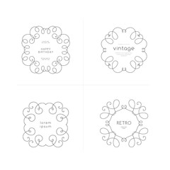 Set of luxury monogram logo templates. Elegant design for business sign, restaurant, wedding shop, jewelry, fashion, product design, brand sign. Vector illustration.