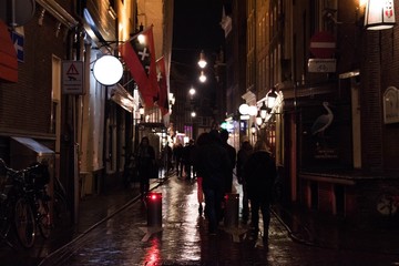 Fototapeta na wymiar Une nuit à Amesterdam