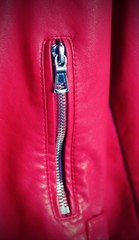 leather jacket with metal zipper with vintage effect