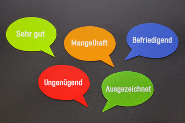 Kundenbewertungen auf dem Tisch