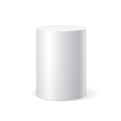 White cylinder on white background