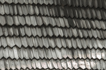 roofing from the plots of wood. the roof of an ancient castle. texture background