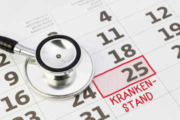 Krankenstand im Kalender