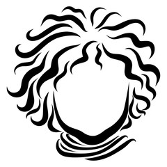 Cute child with wavy hair, head