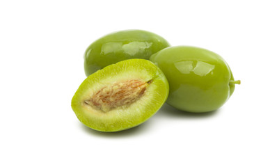 green large olives isolated