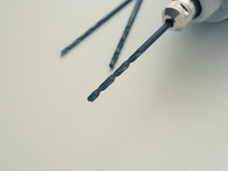 Close up of a pcb drill