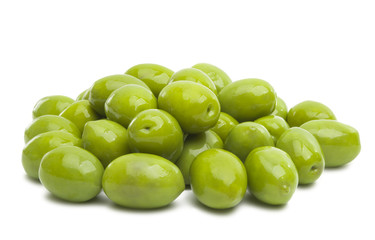 green large olives isolated