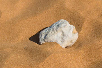Stone in the sand of a beach