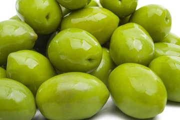 green large olives isolated