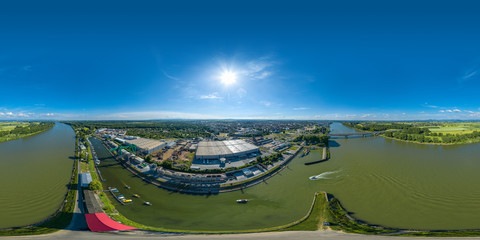 über dem Rhein vor Worms 360° VR Panorama