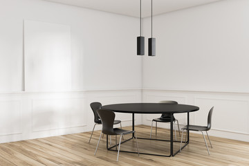 Fototapeta premium Black table dining room corner