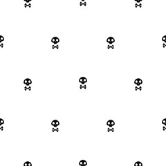 Skull simple black and white seamless pattern.