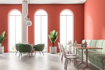 Arched window luxruy cafe interior