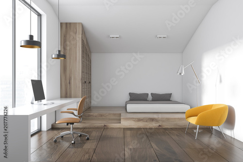 Teenager Bedroom With Computer Table Stockfotos Und