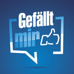 Like me (German - Gefallt mir) blue white sticker icon