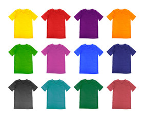 Blank colored t-shirt template