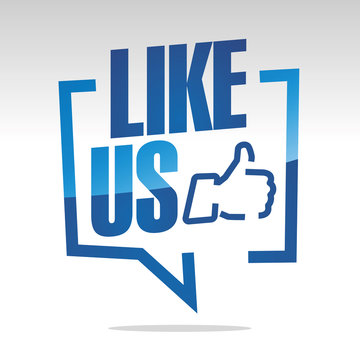 Like Us White Grey Blue Sticker Icon