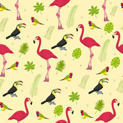 Seamless vector background on a tropical theme