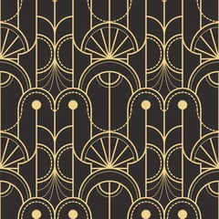 Tapeten Art deco Nahtloses Muster des abstrakten Art Deco 05