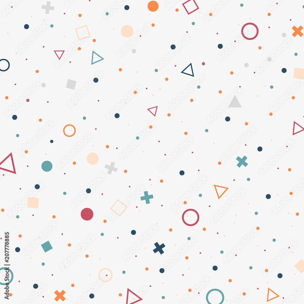 Poster abstract of colorful spread dots background with geometric shapes. you can use for your work. i