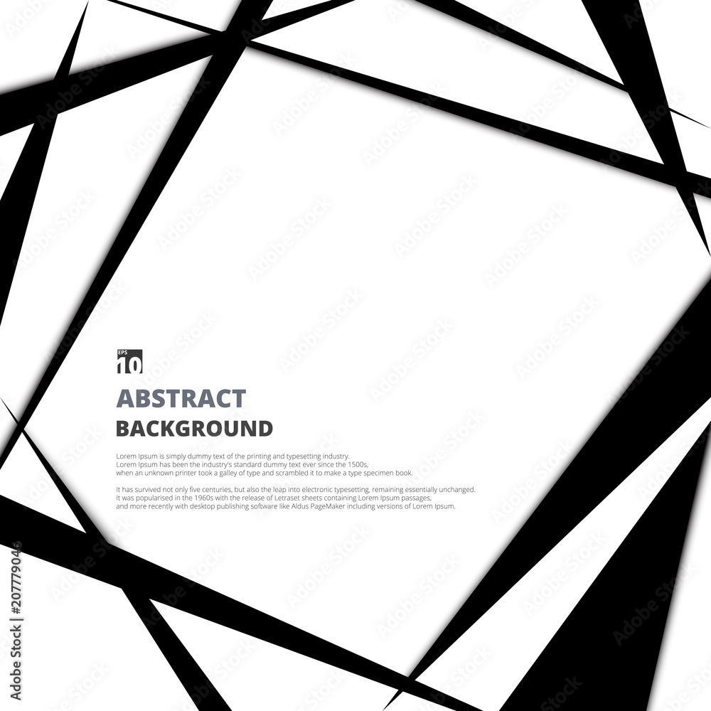 Poster modern design of black and white background with copy space vector. separating each layers for desig