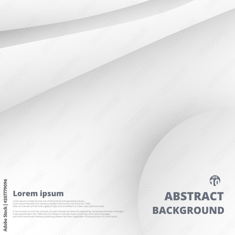 Poster abstraction of gradient of white background with geometric shape.