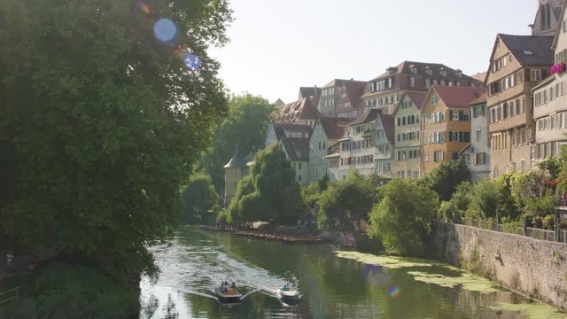 Neckarfont T&uuml;bingen Boote real sunflare