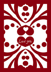 Vorlage Glückwunschkarten für Hochzeit oder Valentinstag. Geeignet für Schneideplotter oder Laserschneider.