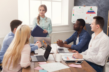 Business meeting. Young team in modern office
