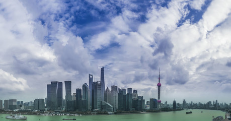 Fototapeta na wymiar Panorama view of Shanghai city.