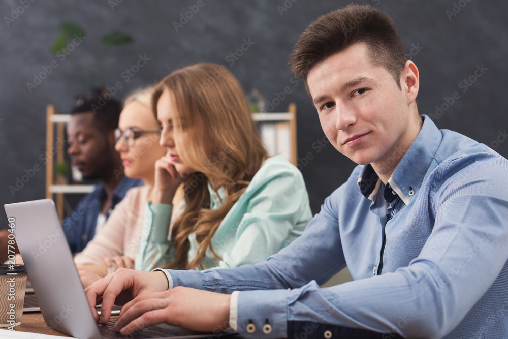 Aufkleber Programmers working in software developing company