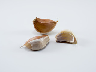 Fresh garlic isolated on white background.