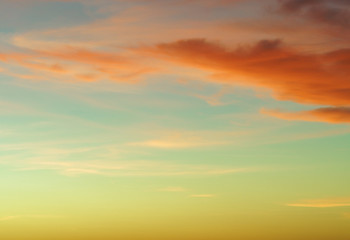 Spectacular colorful sunset skies. Nature abstract background.