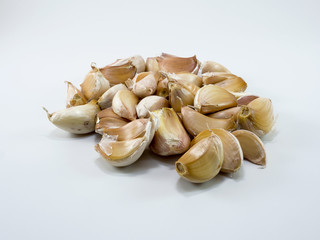 Fresh garlic isolated on white background.
