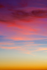 Naklejka na ściany i meble Spectacular colorful sunset skies. Nature abstract background.