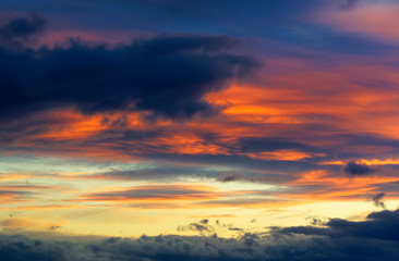 Fototapeta na wymiar Spectacular colorful sunset skies. Nature abstract background.