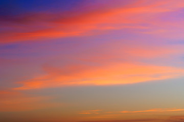 Spectacular colorful sunset skies. Nature abstract background.