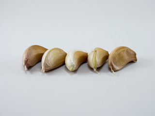 Fresh garlic isolated on white background.