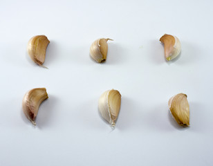 Fresh garlic isolated on white background.