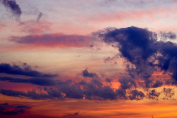 Fototapeta na wymiar Dramatic evening sky background.