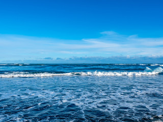 Black sand beach in Iceland in winter season