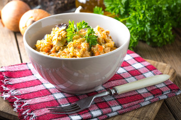 Risotto with vegetables.