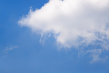 Big white clouds in the summer sky.