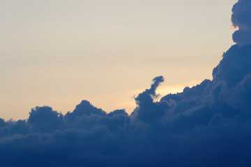 Dramatic sky background.