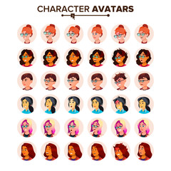 Avatar Icon Woman Vector. Default Placeholder. Colored Member. Cartoon Character Illustration