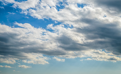 clouds on a blue evening sky