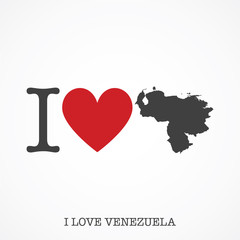 I love Venezuela. Heart shape national country map icon